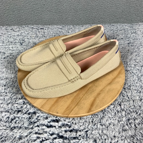 Rothys The Driver Loafer Women's 8.5 Sesame Tan Slip On Washable Shoes Comfort - Picture 4 of 14